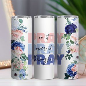 Pray On It Christian 20 oz Tumbler w/ Dual Lids